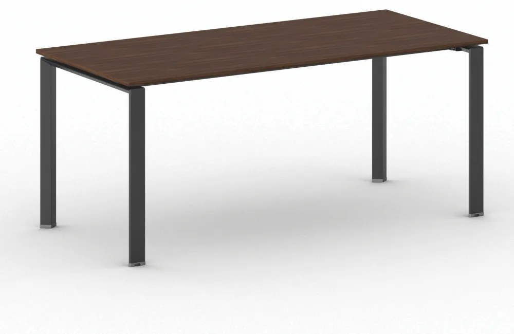 Rokovací stôl PRIMO INFINITY s čiernou podnožou 1800 x 900 x 750 mm, orech