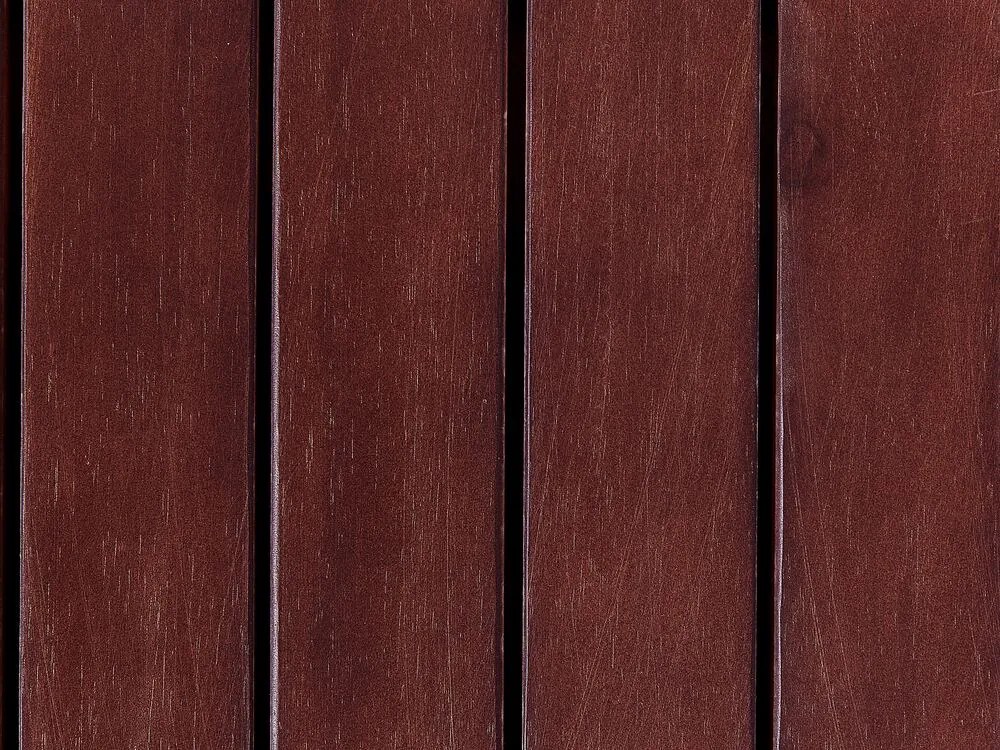 Záhradná lavica z akáciového dreva s úložným priestorom 120 cm mahagónová hnedá s bielym vankúšom SOVANA Beliani