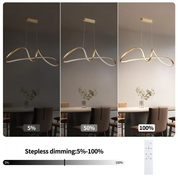 Brilagi-LED Stmievateľný luster na lanku TWISTER LED/60W/230V 3000-6000K zlatá+DO