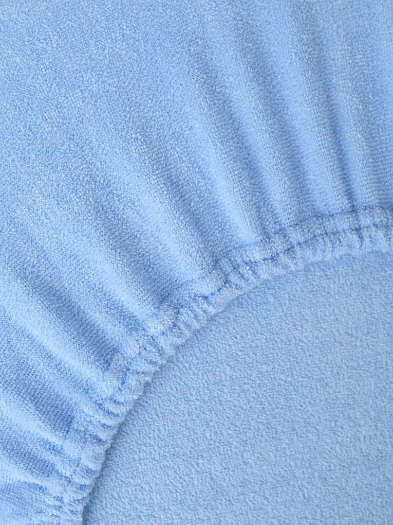 II. akosť Froté plachta do postieľky 60 × 120 cm - svetlo modrá