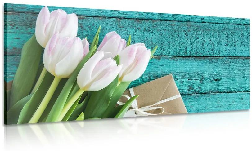 Obraz kytica tulipánov a obálka Varianta: 100x50