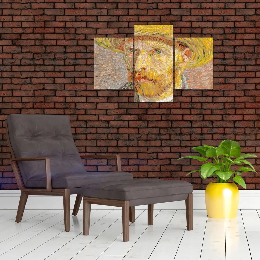 Obraz - Vincent van Gogh, Self-Portrait with a Straw Hat (The Potato Peeler), reprodukcia (90x60 cm)