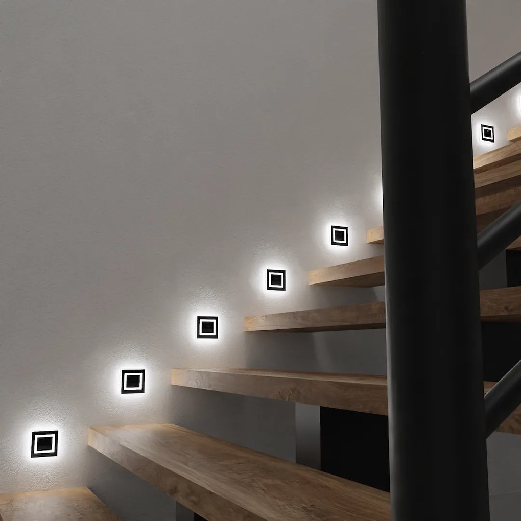 Schodiskové LED svietidlo Evra, 1x LED 0,6w, 4000k, b