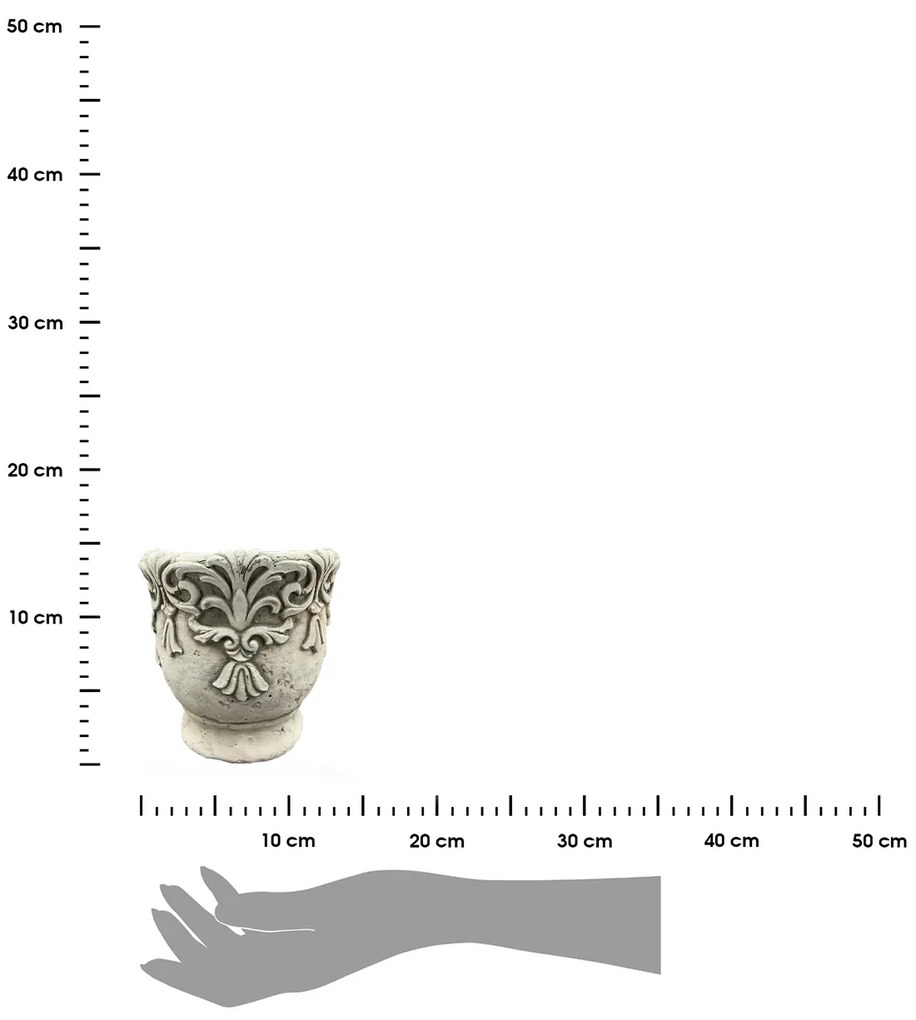 BETÓNOVÝ KVETINÁČ LUKE 13,5x13,5 CM SIVÁ