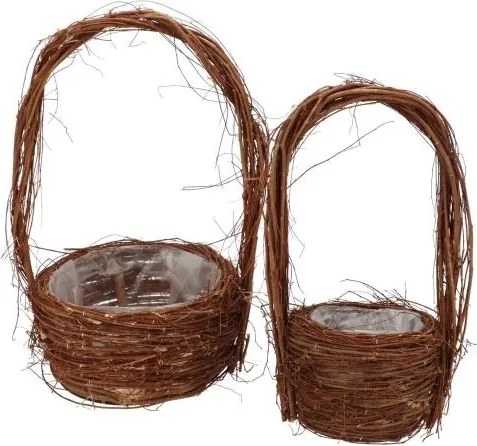 2ks košík kvetináč z morskej trávy Laos - Ø 25*43 / Ø 16*35cm