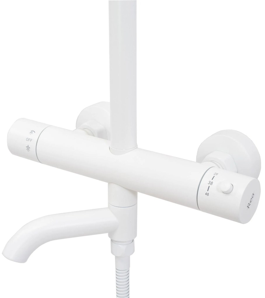 Rea Lungo, sprchová súprava s termostatickou batériou, biela, REA-P6608