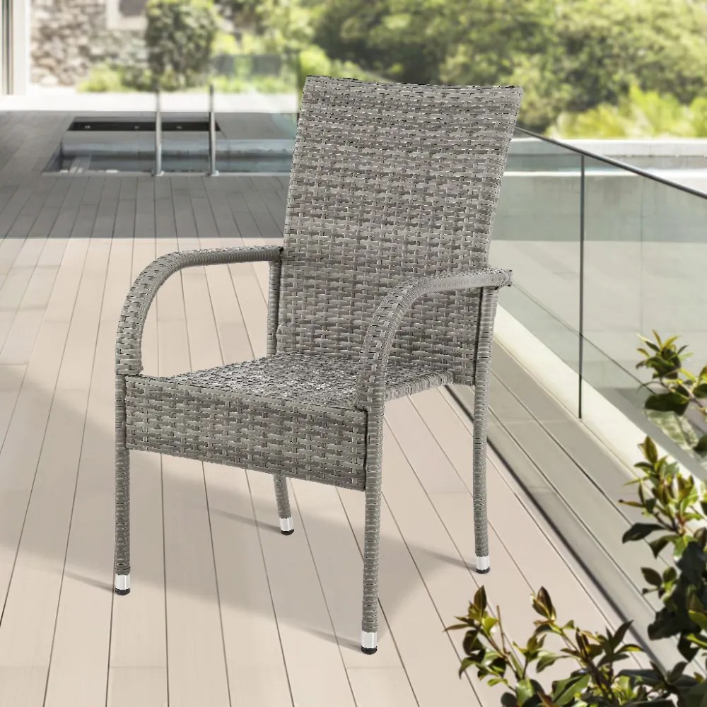 Súprava dvoch ratanových kresiel BestBerg Hayti BBRF-1778G / 2 ks / sivá