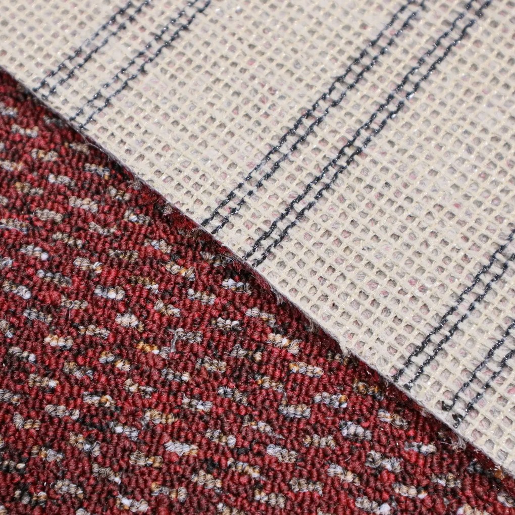 Timzo, Metrážny koberec Rubin 2159 red, na mieru, šíře 4m, červená, ab (mriežka), chodba / predsieň