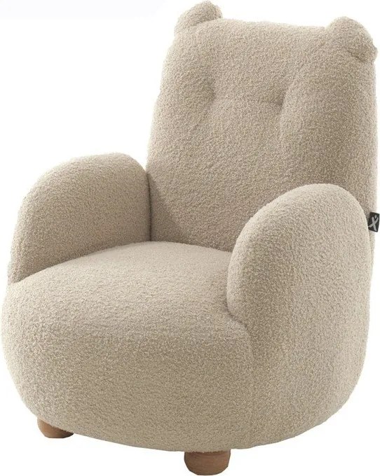 Béžové detské kresielko z textílie buklé Rocky – Vipack