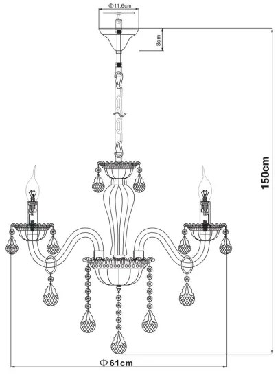GLOBO 64118-3 - Luster na reťazi TEEJAY 3xE14/40W/230V