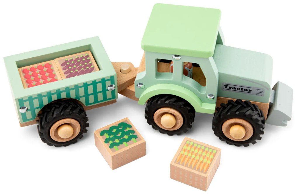 Traktor s valníkom a nákladom