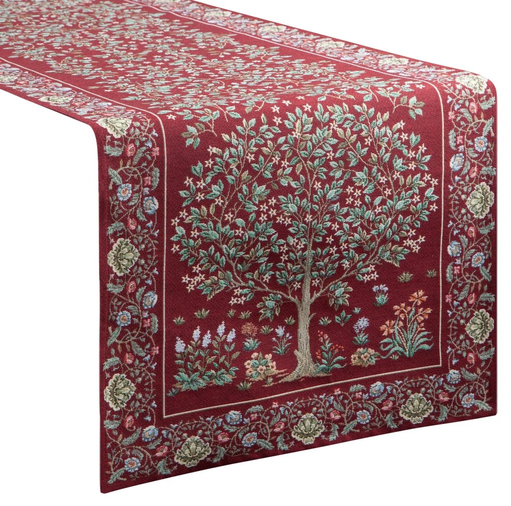 EUROFIRANY GOBELÍNOVÝ BEHÚŇ NA STÔL FESTIVE VERDE1 45X140 CM VZOROVANÝ
