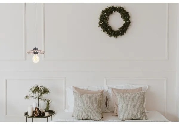 Luster na lanku FALCO 1xE27/60W/230V pr. 20 cm béžová