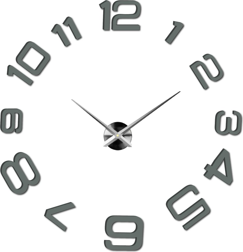 SENTOP | Moderné nalepovacie nástenné hodiny | 3D hodiny 12S053-Wanduhr HEU- analógové