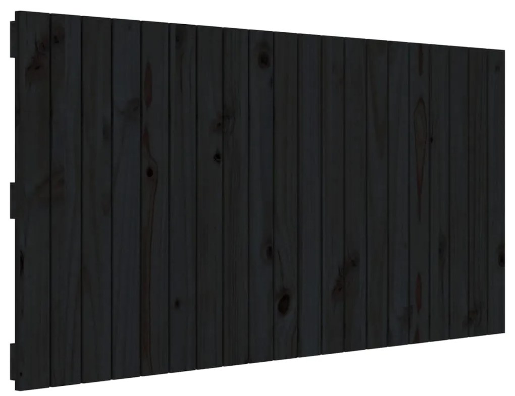 vidaXL Nástenné čelo postele čierne 127,5x3x60 cm masívna borovica