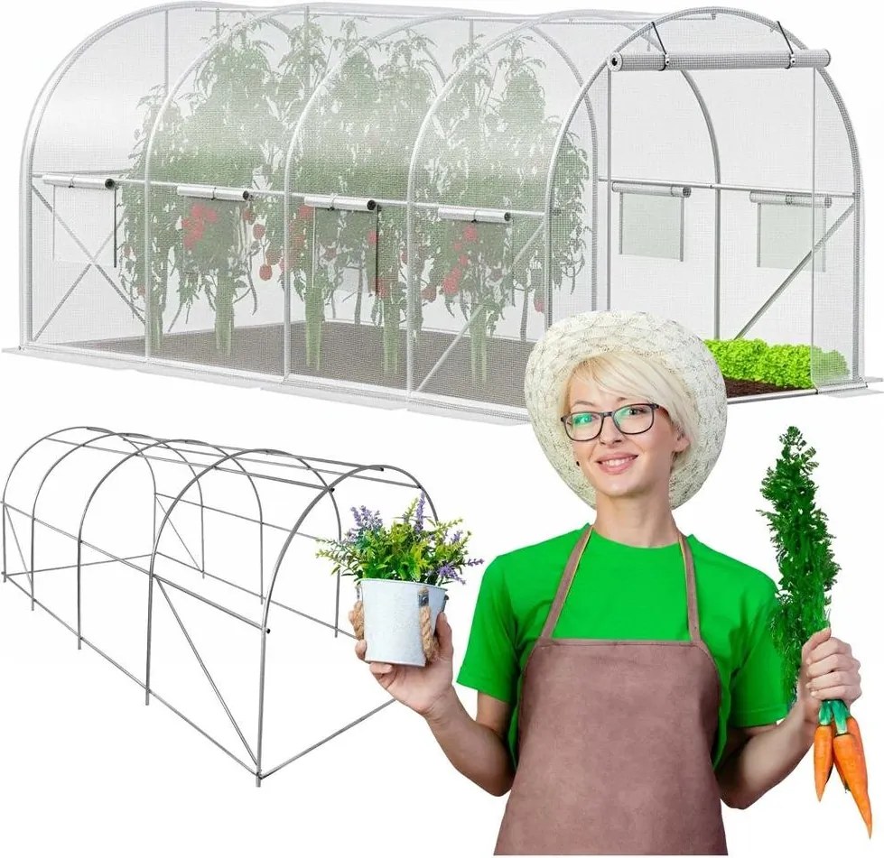 Springos Záhradný skleník / fóliovník 4 × 2,5 × 2 m GT0009 UV-4, 140 g/m²