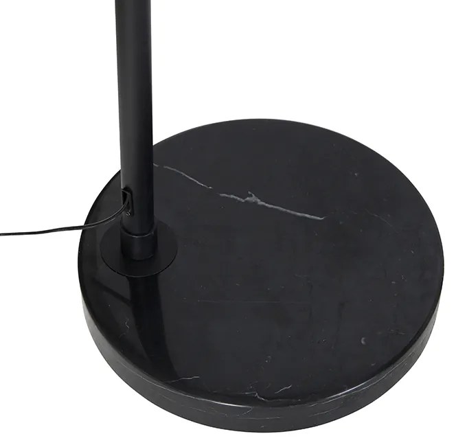 Moderná oblúková lampa čierna s bielym nastaviteľným - XXL