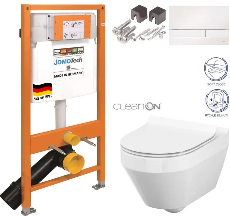 JOMO DUO modul pre závesné WC s bielou doskou + WC CERSANIT CLEANON CREA OVÁL + SEDADLO (174-91100900-00 CR1)