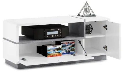 Televízny stolík FRED biela/šedá