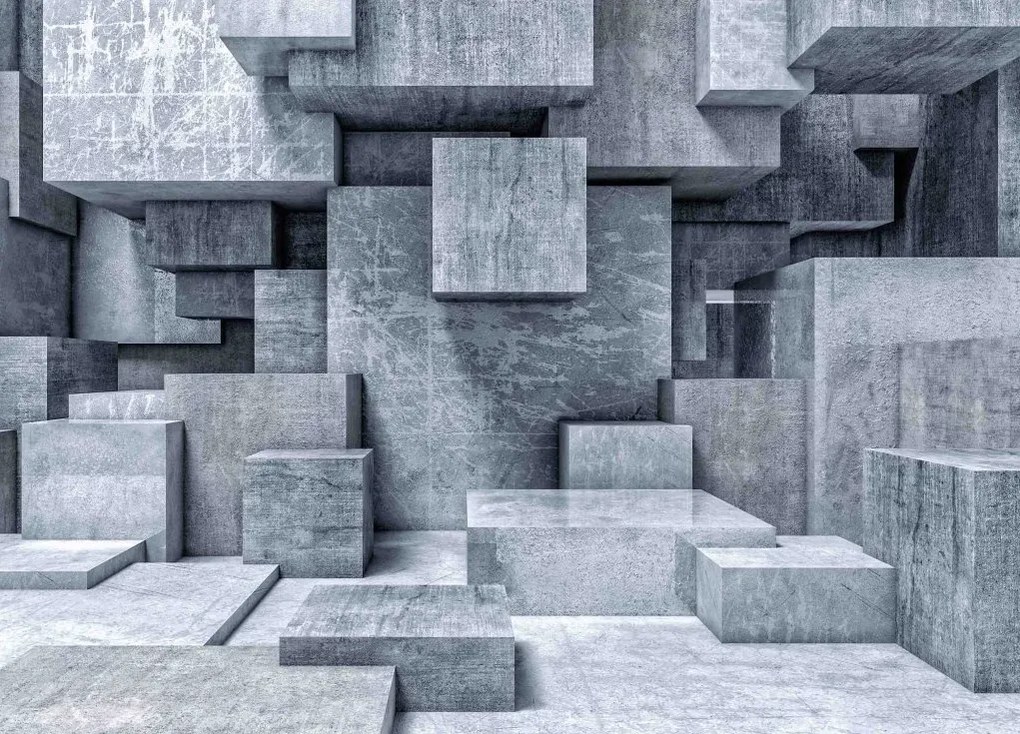 Manufakturer -  Tapeta 3D gray blocks
