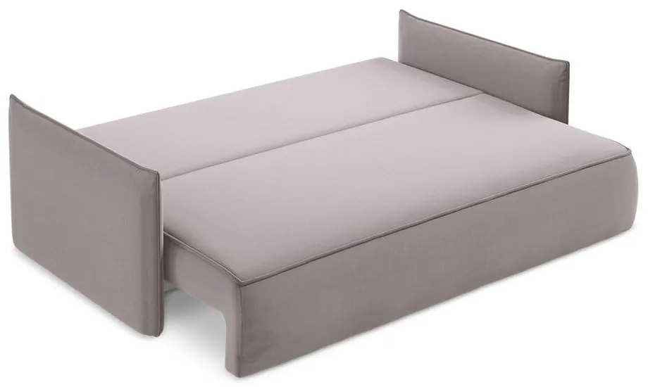 Zamatová rozkladacia/s úložným priestorom pohovka v levanduľovej farbe 225 cm Hula – Makamii