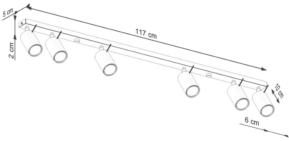 Zelené bodové svietidlo 6x117 cm Etna – Sollux