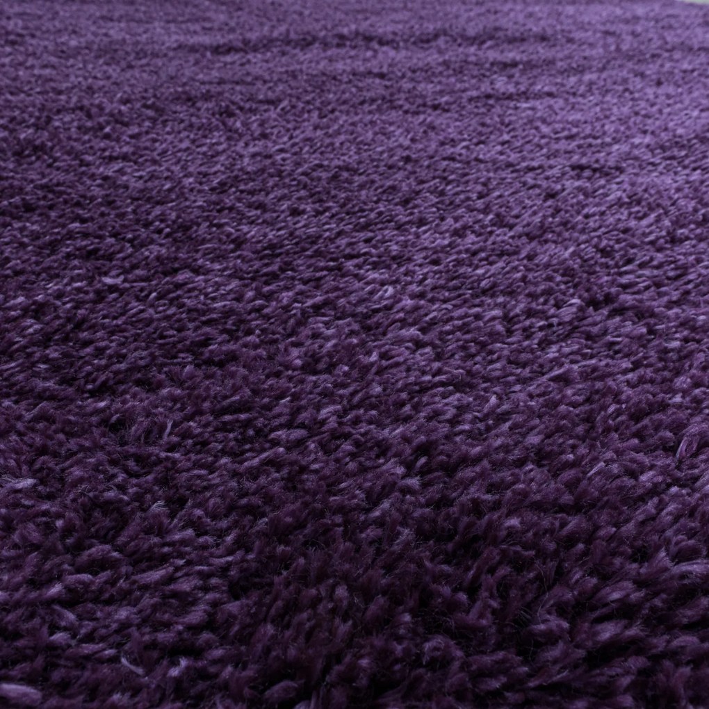 Ayyildiz, Kusový koberec Fluffy Shaggy 3500 lila, 140x200, fialová, obývacia izba