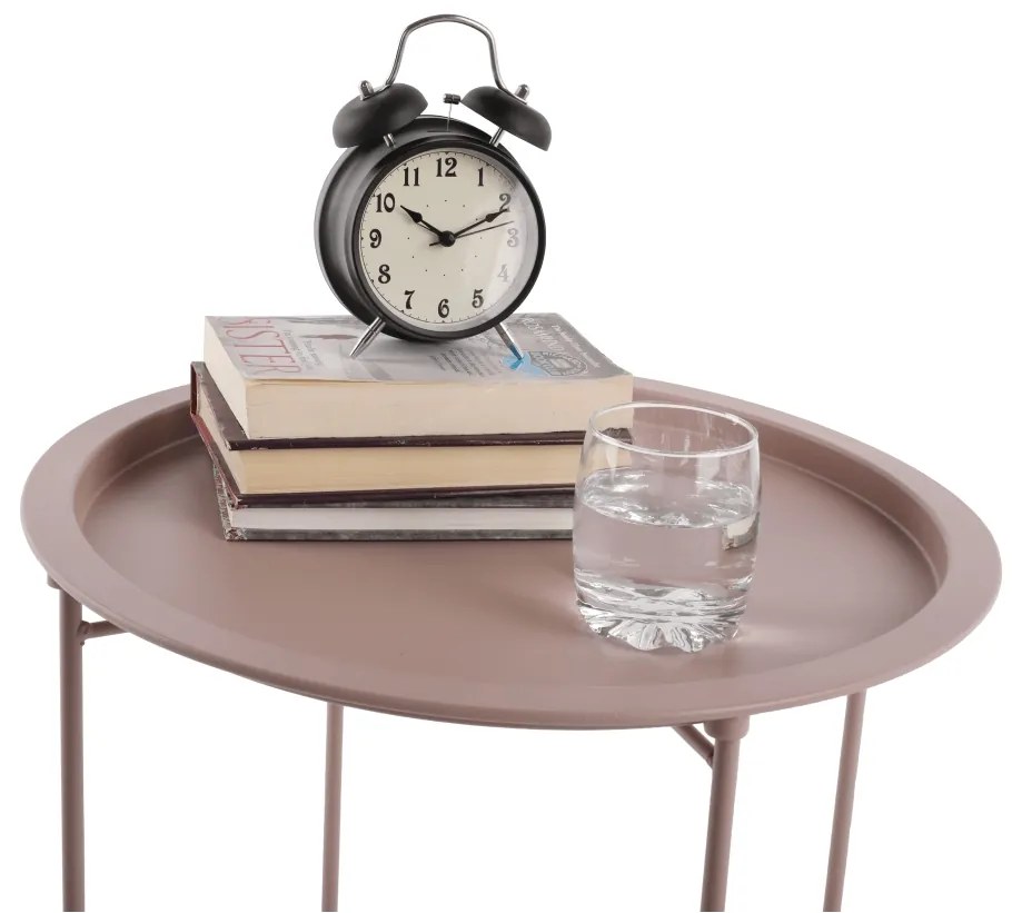 Príručný stolík s odnímateľnou táckou Render - nude ružová