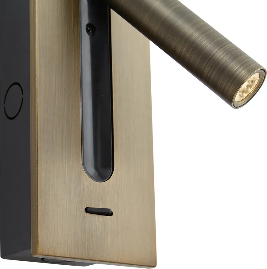 Sada 2 moderných nástenných svietidiel tmavý bronz vrátane LED - Plaza