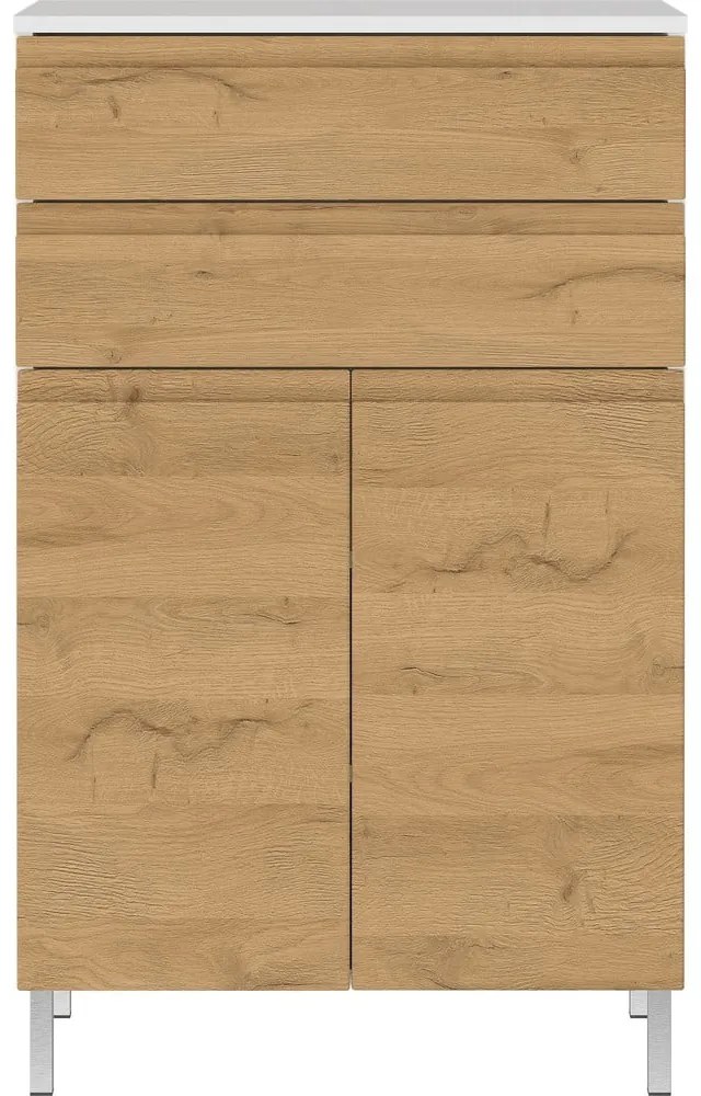 Biela nízka kúpeľňová skrinka v dekore duba 60x97 cm Torrance - Germania