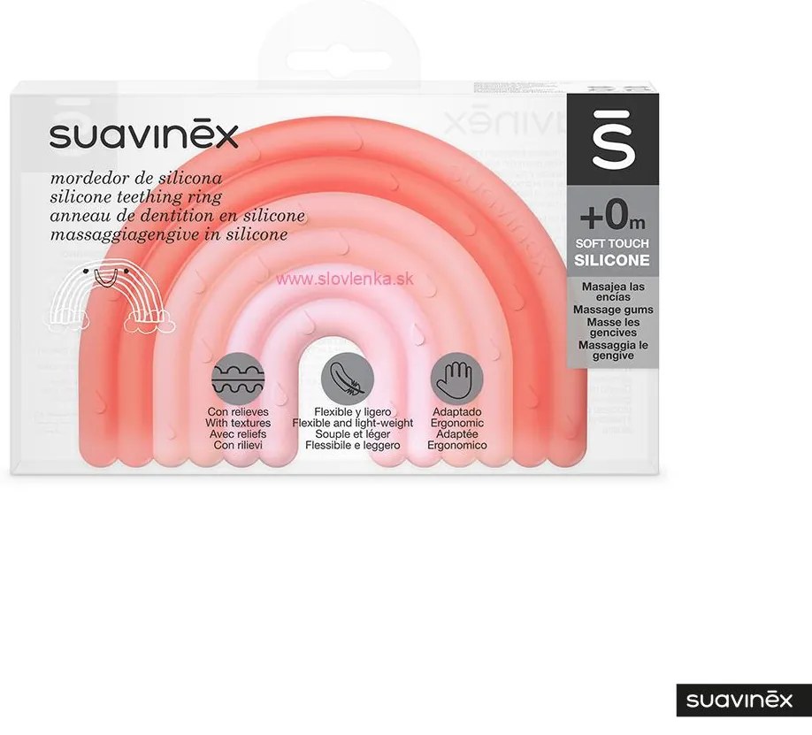 SUAVINEX - hryzátko silikónové + 0 m - ružové