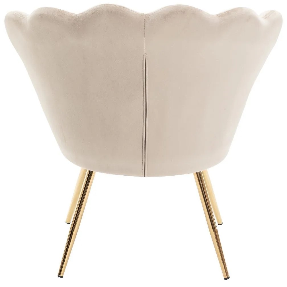 LuxuryForm DESIGN Kreslo FREY VELUR so zlatými nohami - latte
