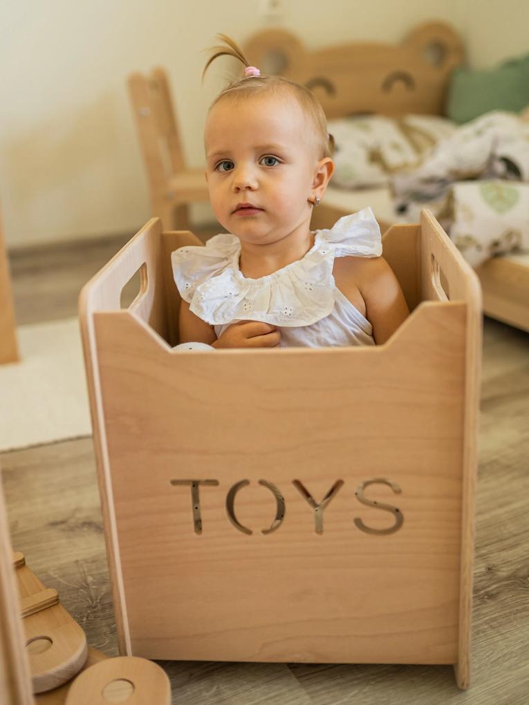 Woodisio Box na hračky TONI Farba: Biela - Transparentný lak, Variant: Mini