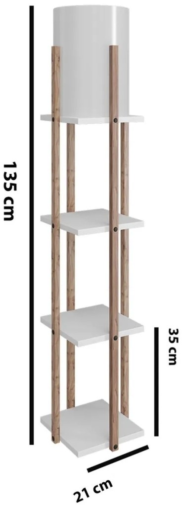 Stojacia lampa Nora 135 cm biela