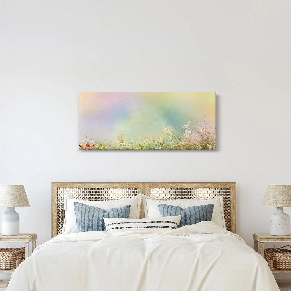 Obraz - Maľovaná lúka 2 (120x50 cm)
