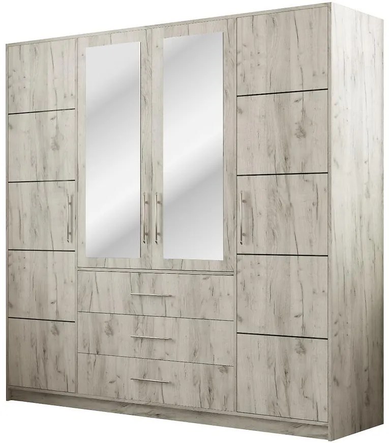 Skriňa Bali D4 dub wellington/zrkadlo