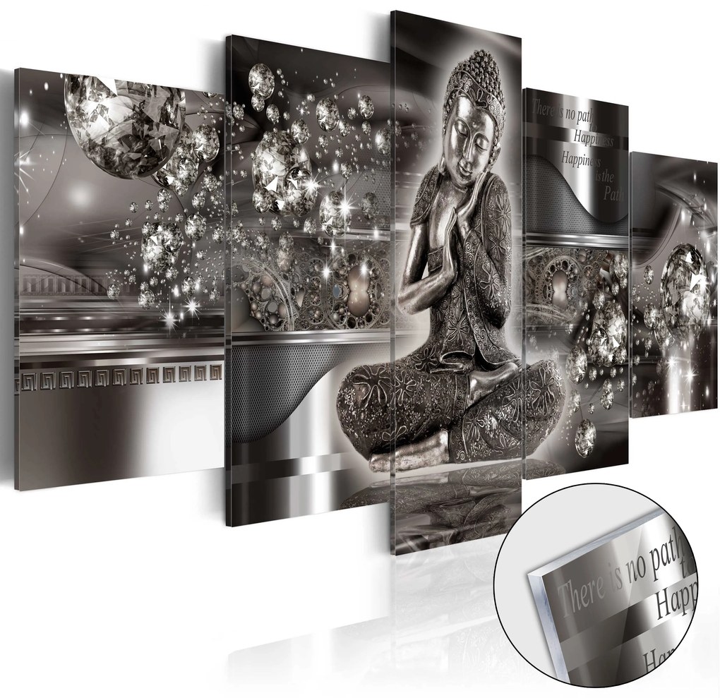 Artgeist Obraz na akrylátovom skle - Silver Serenity [Glass] Veľkosť: 200x100