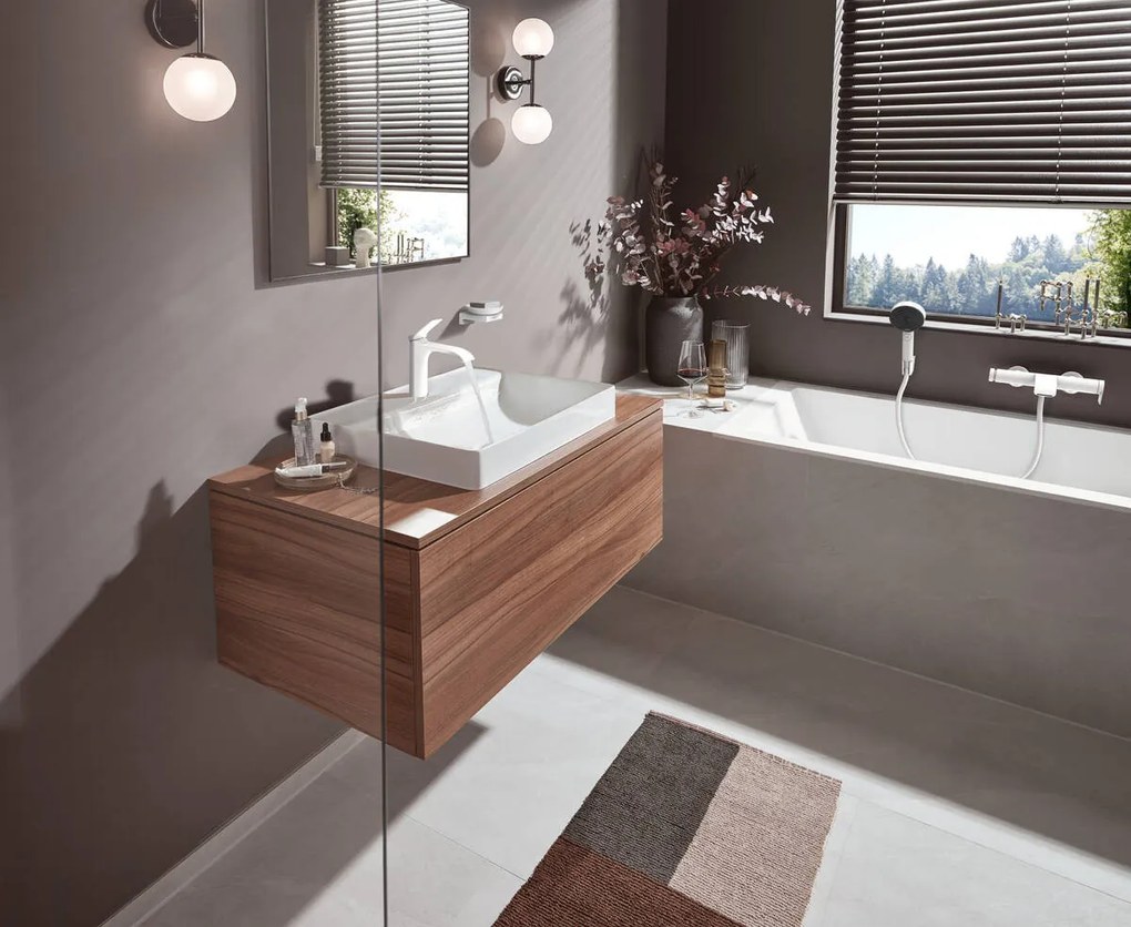 Hansgrohe Vivenis, umývadlová batéria 80, s výpustom, EcoSmart, biela matná, 75010700