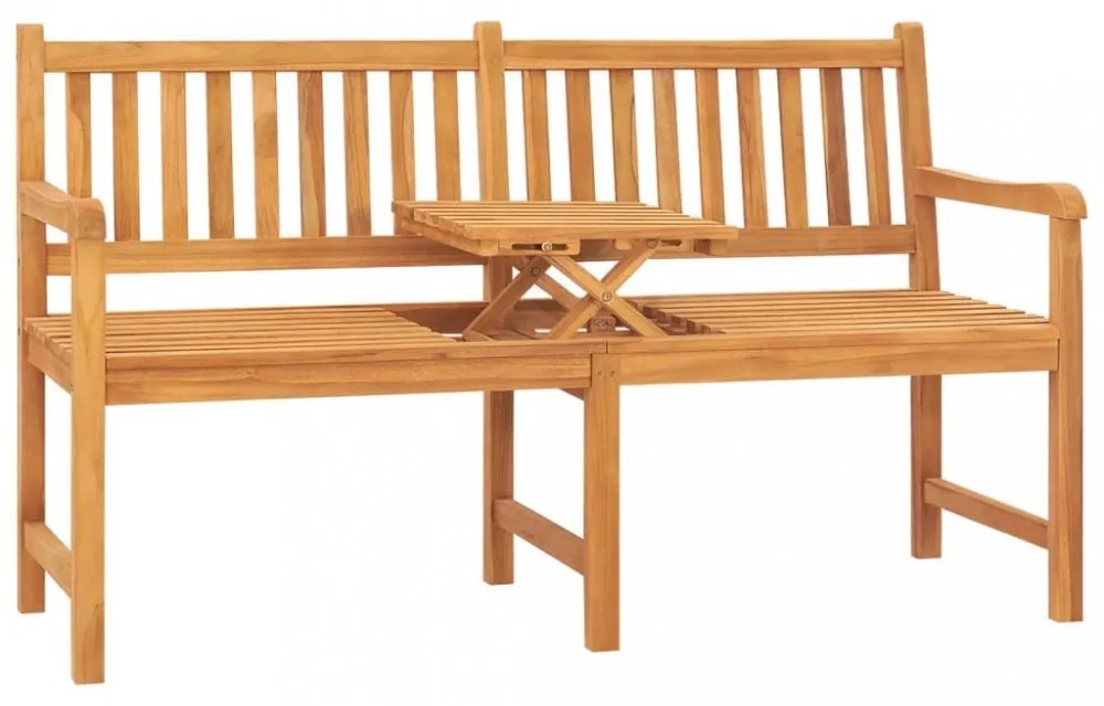 Záhradná lavica so stolíkom 150 cm teakové drevo Dekorhome