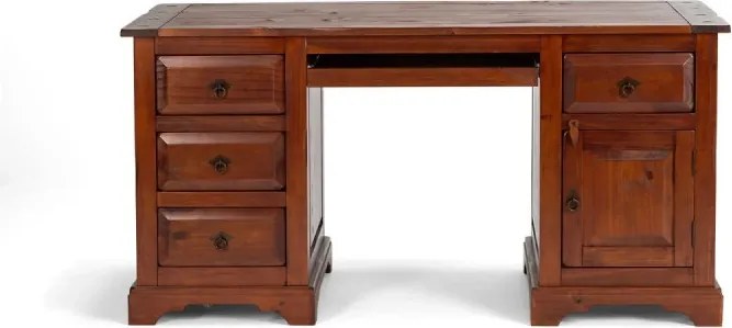 furniture-nabytek.cz - Masívny písací stôl Catana z borovice, lakovaný, hnedý – 160×70×78 cm