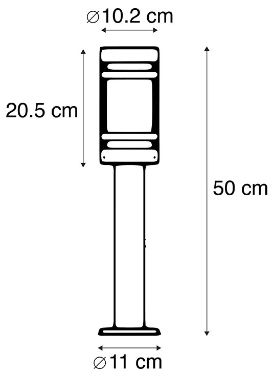 Moderné vonkajšie svietidlo čierne 50 cm IP44 - Lesk