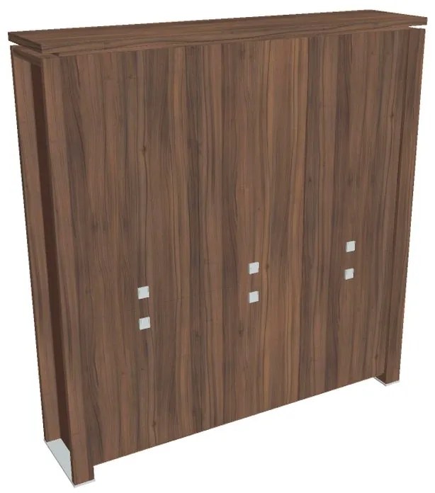 Vysoká skriňa Verno+ S 200 x 46 x 210 cm, orech / hnedá