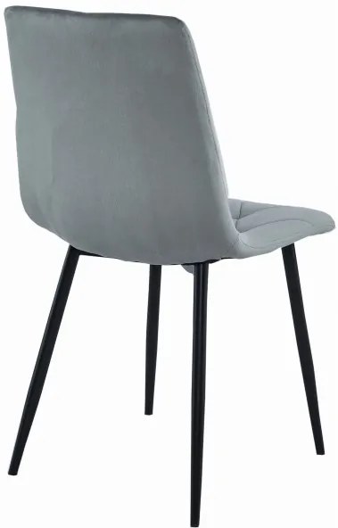 Jedálenská stolička LIBRA zamatová sivá (čierne nohy)