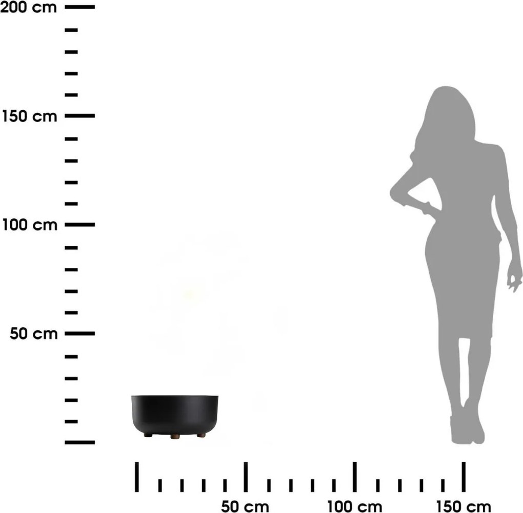 Plastový květináč na nožičkách TERRA 14,4x29,7 cm černý