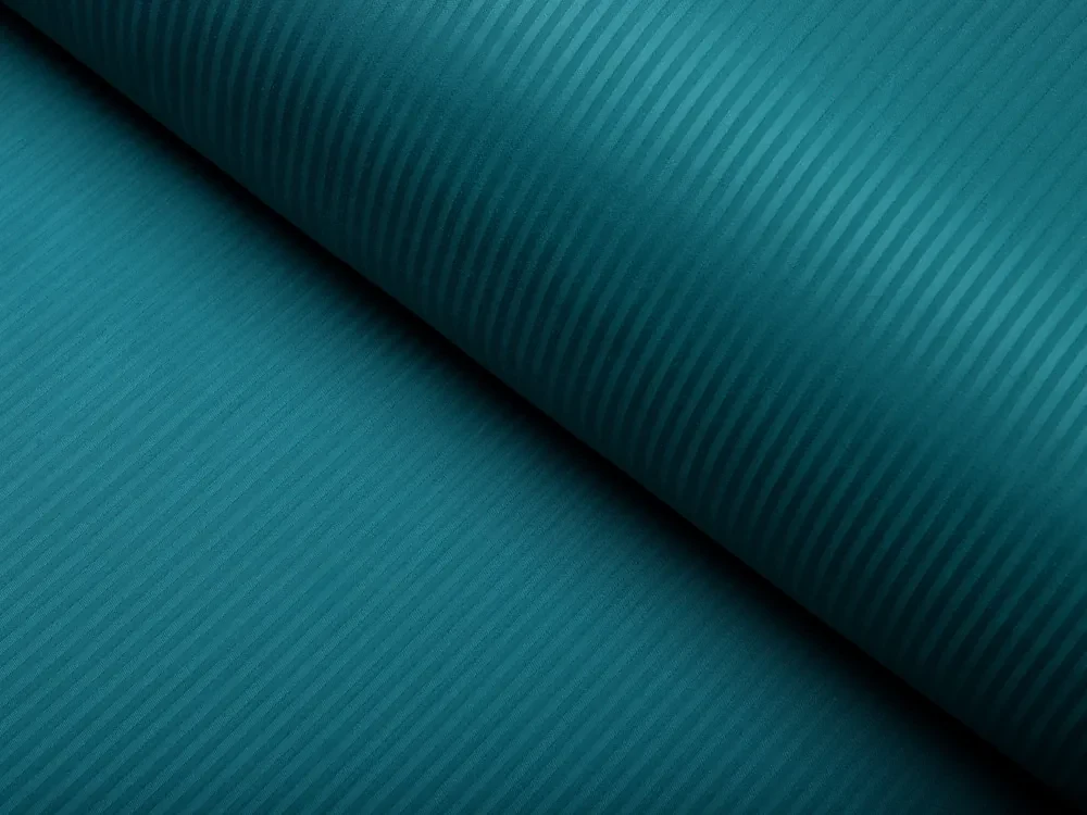 Biante Damaškový obdĺžnikový obrus Atlas Grádl DM-014 Sýto petrolejový - tenké pásiky 3 mm 100x140 cm