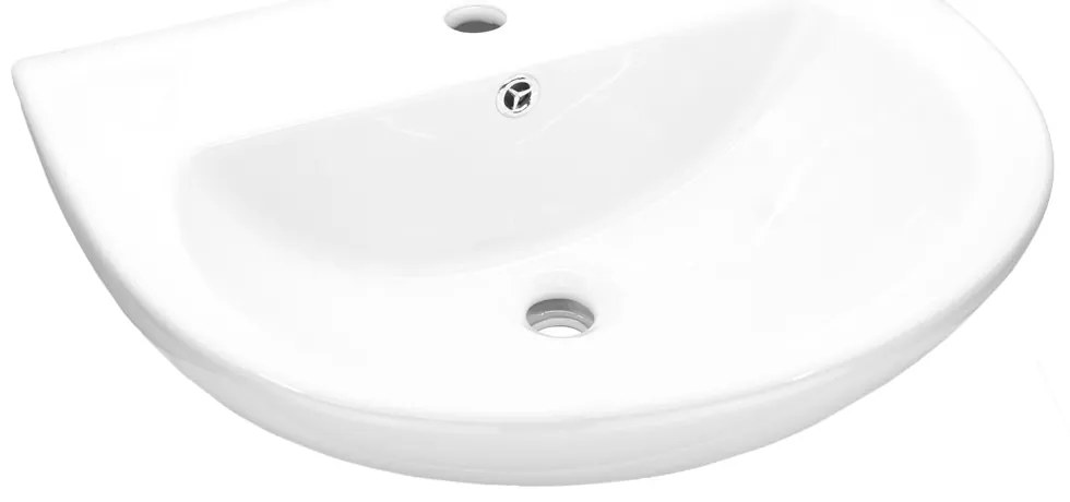 Mereo Mereo, závesné keramické umývadlo 56x44x19 cm, biela lesklá, MER-VSD56U