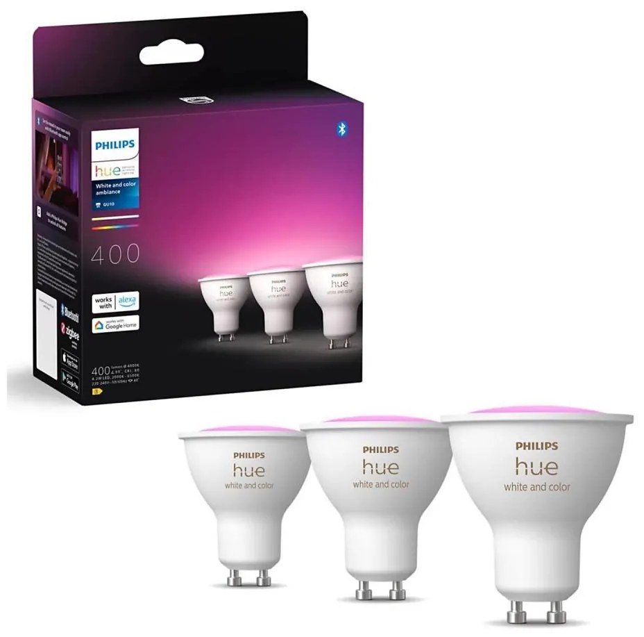 SADA 3x LED RGBW Stmievateľná žiarovka Philips Hue WACA GU10/4,2W/230V 2000-6500K