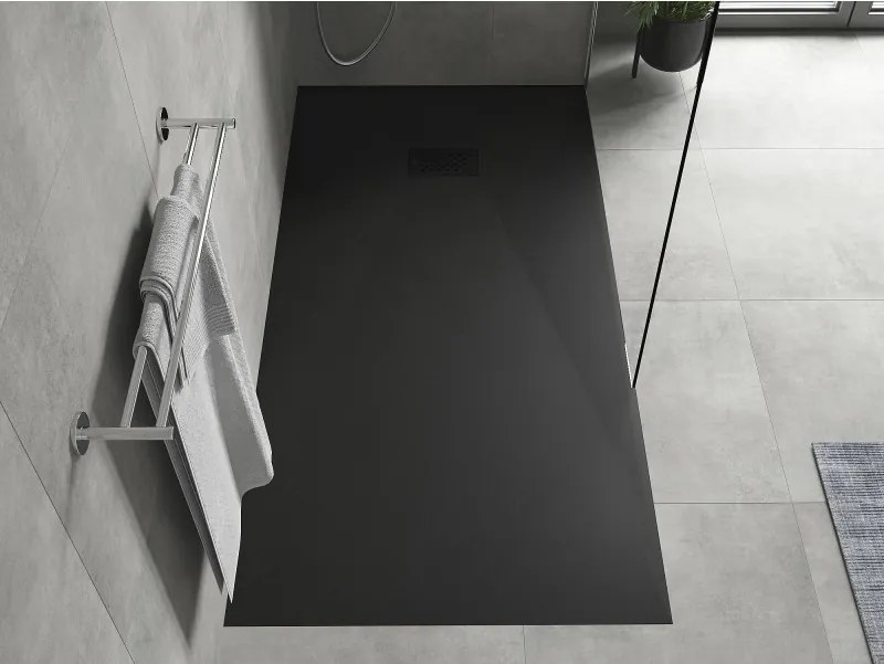 Mexen Hugo, obdĺžniková sprchová vanička SMC 180 x 90 cm, čierna, čierna krytka, 42709018-B