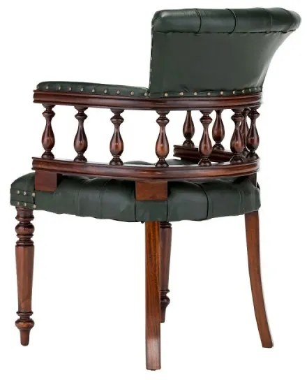furniture-nabytek.cz - Masívne kancelárske kreslo Cambridge III z mahagónu, lakované, zelené