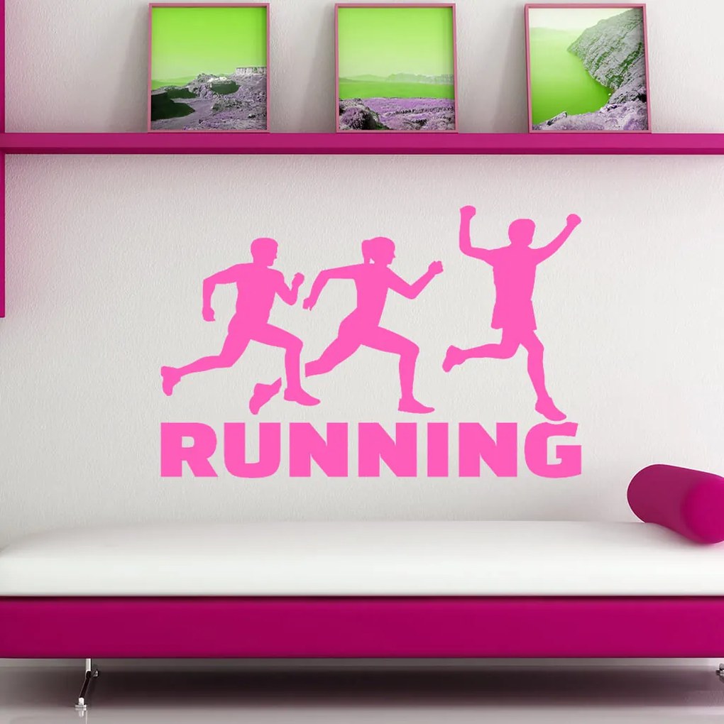 Veselá Stena Samolepka Running Farba: oranžová, Veľkosť: 80 x 64 cm